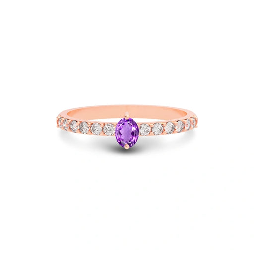 Amethyst Rose Gold Ring R20
