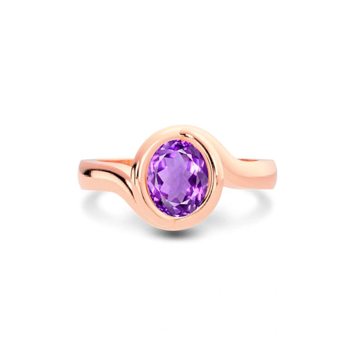Amethyst Rose Gold Ring R22