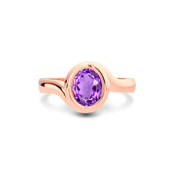 Amethyst Rose Gold Ring R22