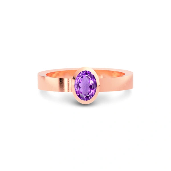 Amethyst Rose Gold Ring R23