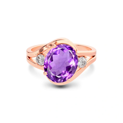 Amethyst Rose Gold Ring R26
