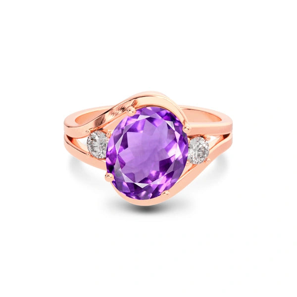 Amethyst Rose Gold Ring R26