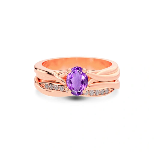 Amethyst Rose Gold Ring R27
