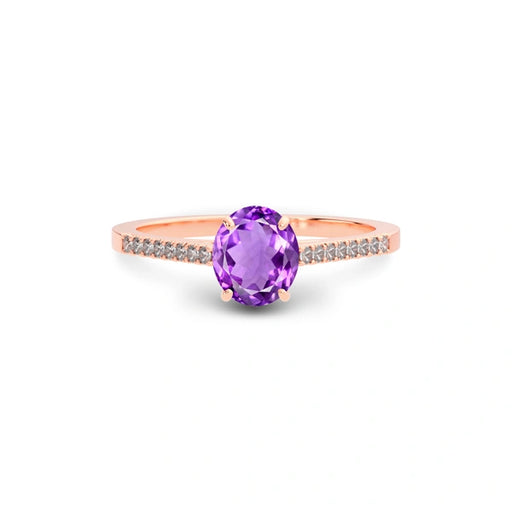 Amethyst Rose Gold Ring R28
