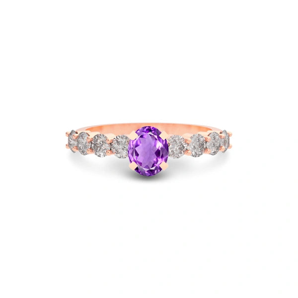 Amethyst Rose Gold Ring R29