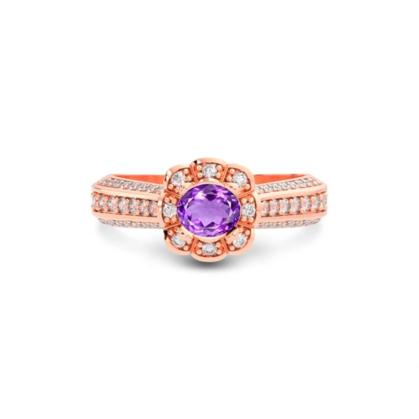 Amethyst Rose Gold Ring R30