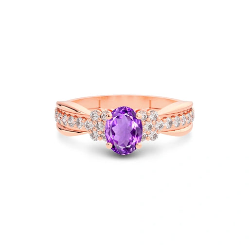 Amethyst Rose Gold Ring R31