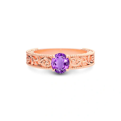 Amethyst Rose Gold Ring R33