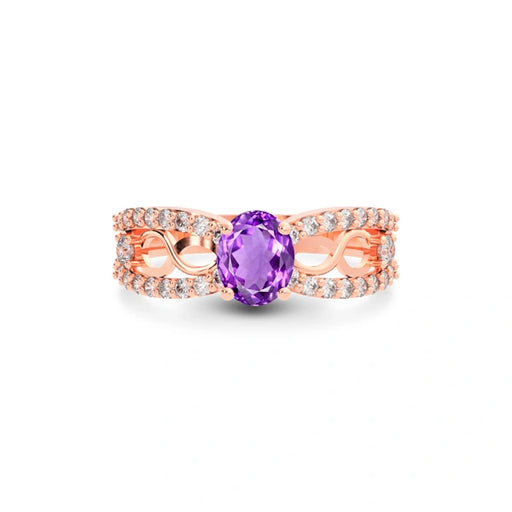 Amethyst Rose Gold Ring R34