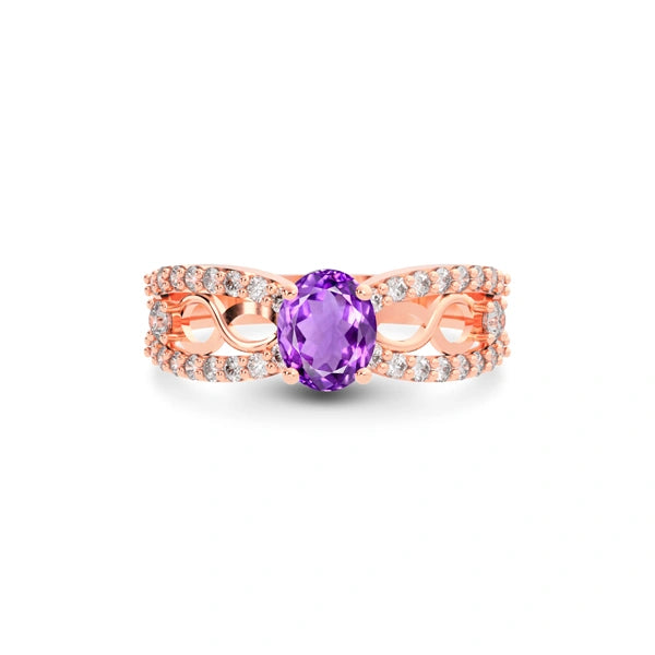 Amethyst Rose Gold Ring R34