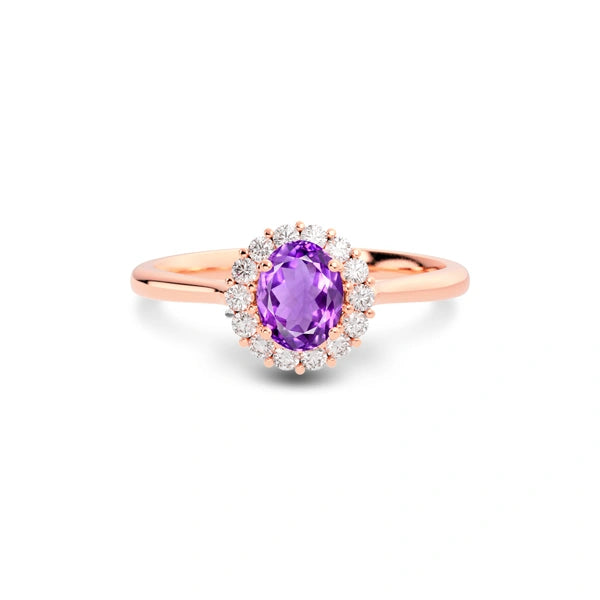 Amethyst Rose Gold Ring R35