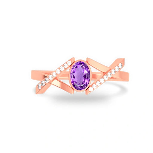Amethyst Rose Gold Ring R36