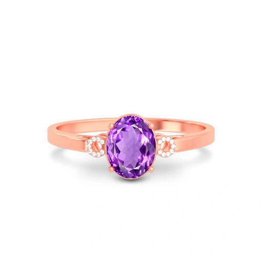 Amethyst Rose Gold Ring R38