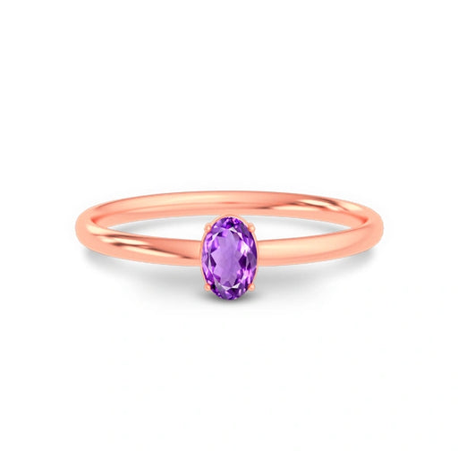 Amethyst Rose Gold Ring R39