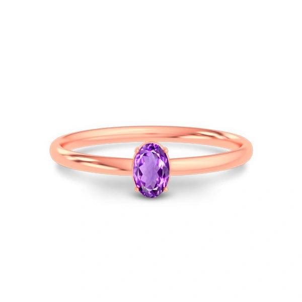 Amethyst Rose Gold Ring R39