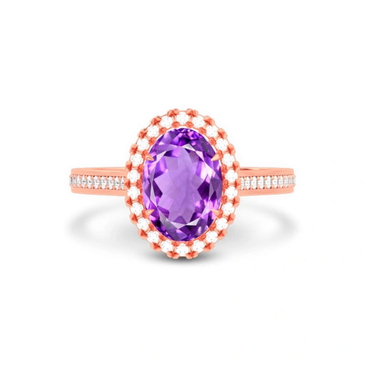 Amethyst Rose Gold Ring R40