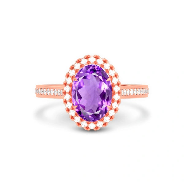 Amethyst Rose Gold Ring R40