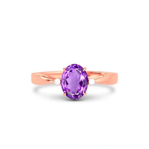 Amethyst Rose Gold Ring R42