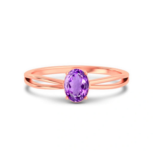 Amethyst Rose Gold Ring R43