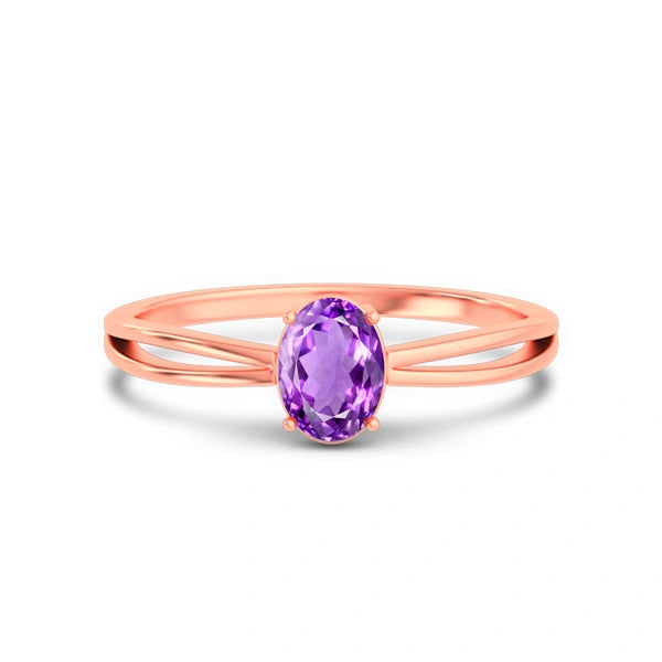 Amethyst Rose Gold Ring R43