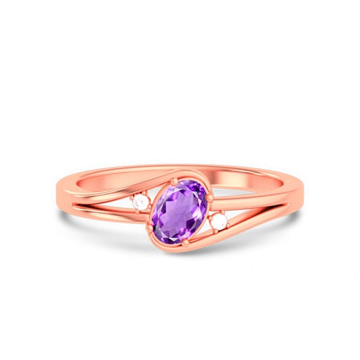 Amethyst Rose Gold Ring R44