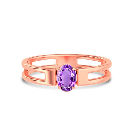 Amethyst Rose Gold Ring R45