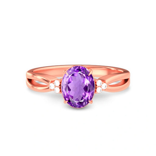 Amethyst Rose Gold Ring R46