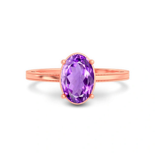 Amethyst Rose Gold Ring R48