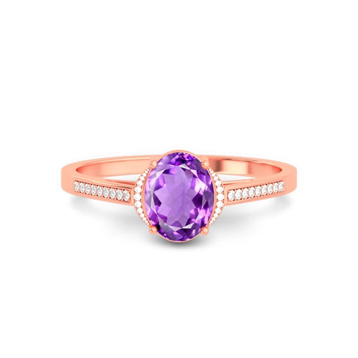 Amethyst Rose Gold Ring R53