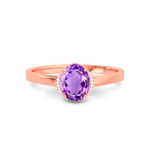 Amethyst Rose Gold Ring R54