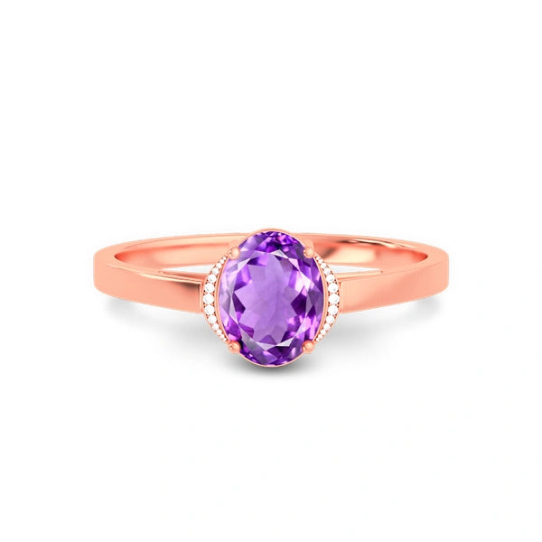 Amethyst Rose Gold Ring R54
