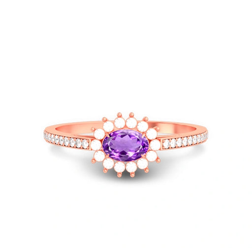 Amethyst Rose Gold Ring R55