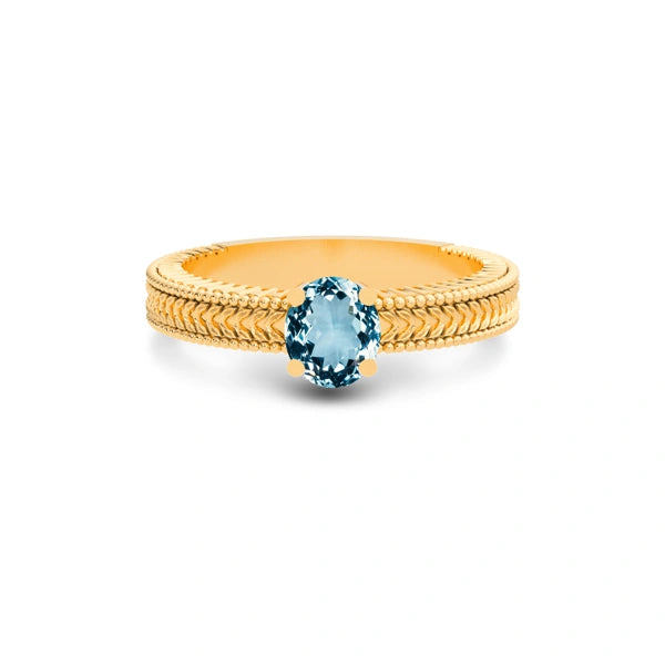 Aquamarine Panchdhatu Ring R3