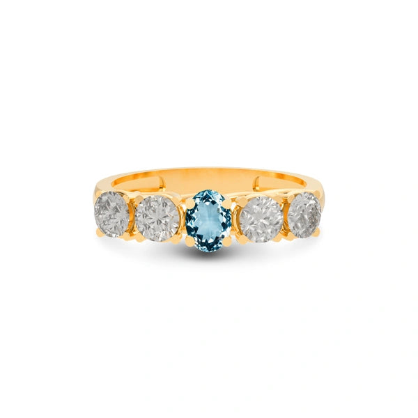 Aquamarine Panchdhatu Ring R10