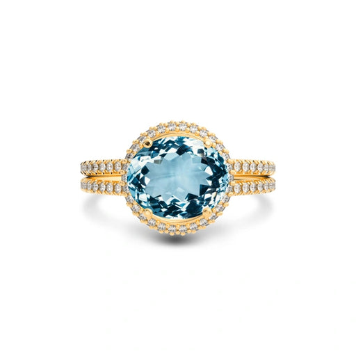 Aquamarine Panchdhatu Ring R11