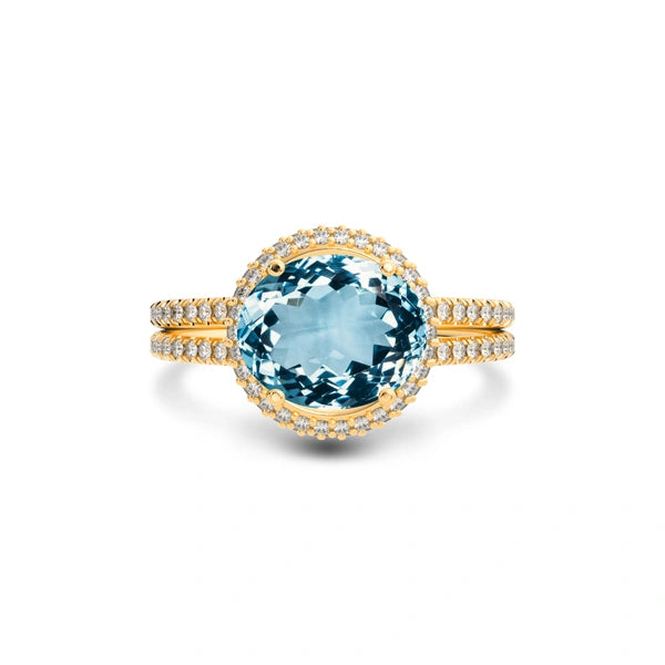 Aquamarine Panchdhatu Ring R11