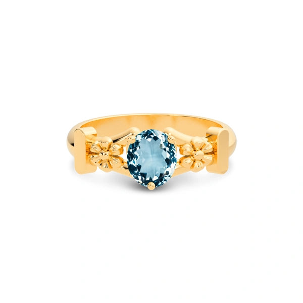 Aquamarine Panchdhatu Ring R18