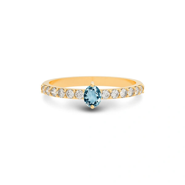 Aquamarine Panchdhatu Ring R20