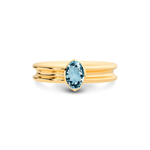 Aquamarine Panchdhatu Ring R24