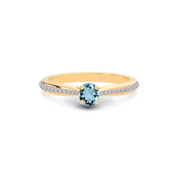 Aquamarine Panchdhatu Ring R25