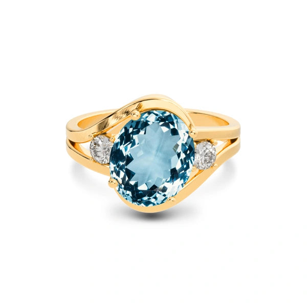 Aquamarine Panchdhatu Ring R26