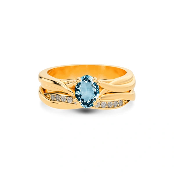 Aquamarine Panchdhatu Ring R27