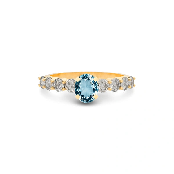 Aquamarine Panchdhatu Ring R29
