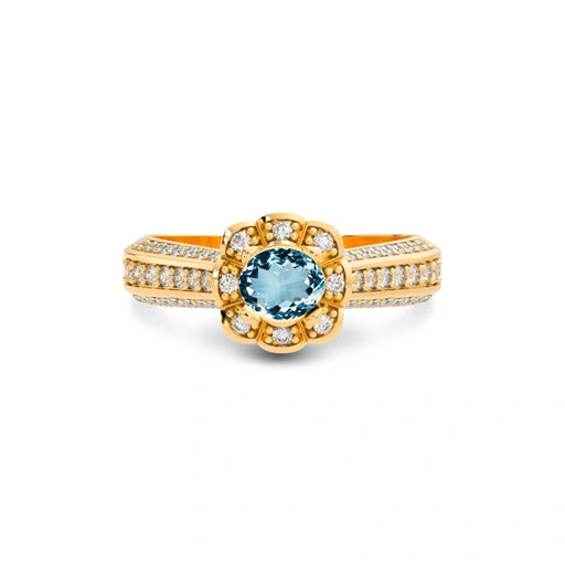 Aquamarine Panchdhatu Ring R30