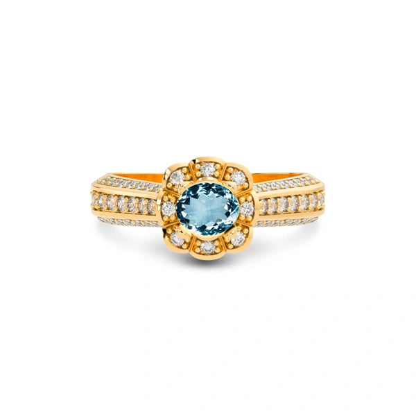 Aquamarine Panchdhatu Ring R30