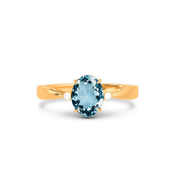 Aquamarine Panchdhatu Ring R33