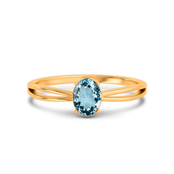 Aquamarine Panchdhatu Ring R34