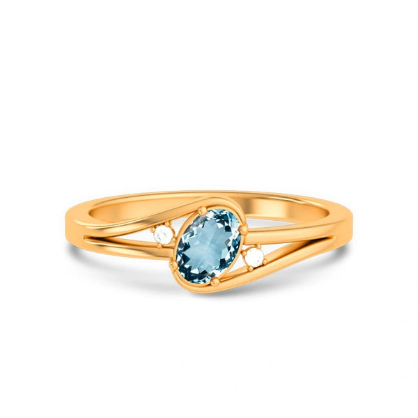 Aquamarine Panchdhatu Ring R35