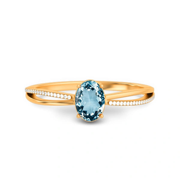 Aquamarine Panchdhatu Ring R38