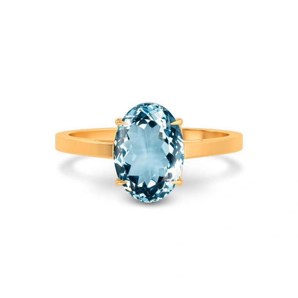 Aquamarine Panchdhatu Ring R40